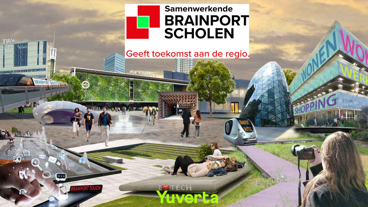 Docent leidt groep lachende studenten in klaslokaal