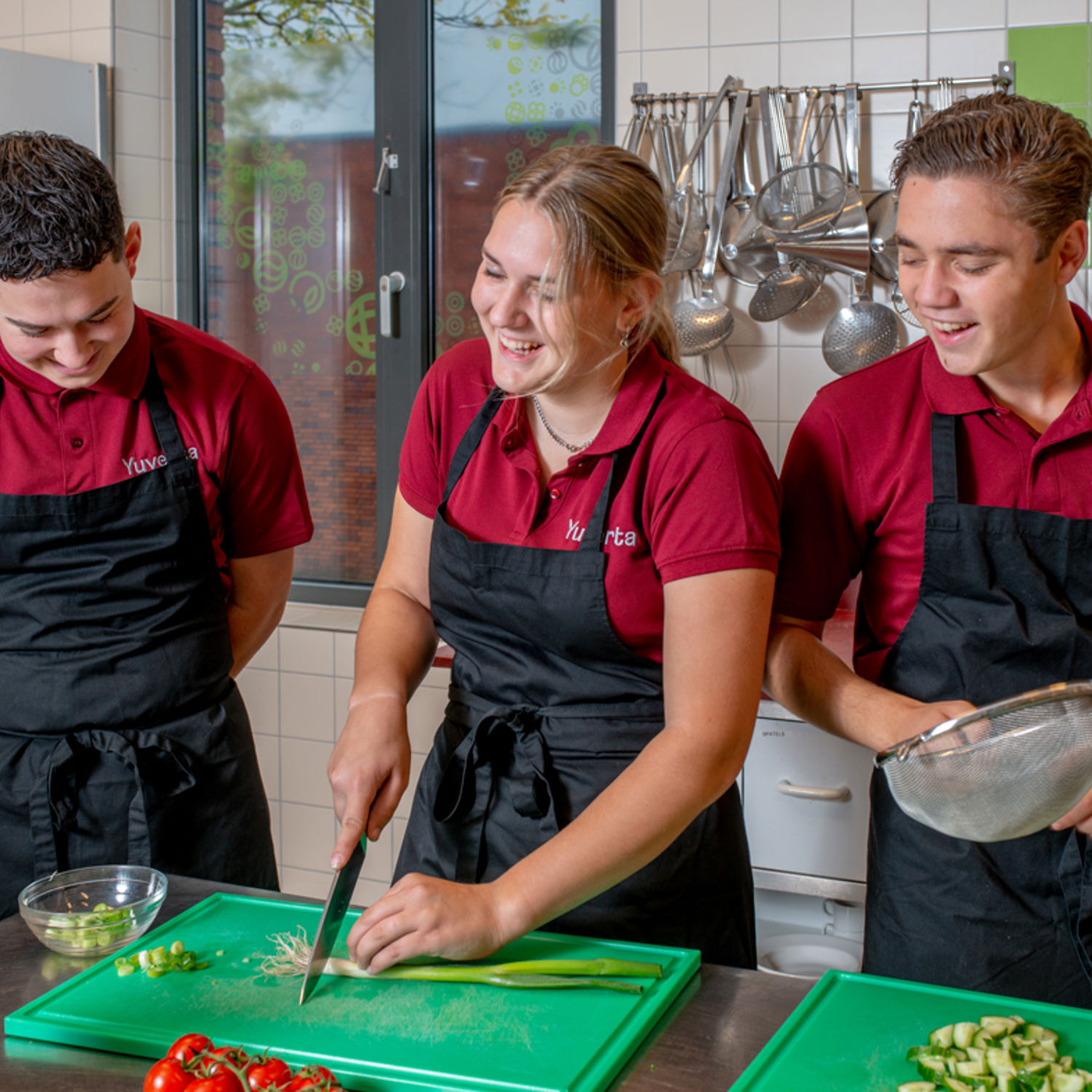 drie giraffes in achter een hek